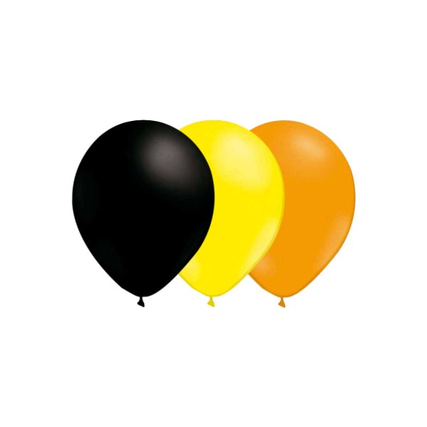 Ballonger - Mix - Svart/Ljusgul/Mandarin - 15-pack