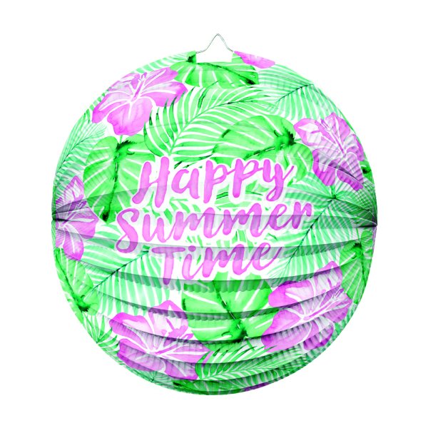 Lykta - Papper - Happy Summer Time - 25 cm Lykta - Papper - Happy Summer Time - 25 cm