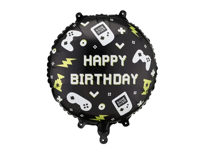 Folieballong – Happy Birthday – Gamer – 35 cm – Unicorn-dekoration