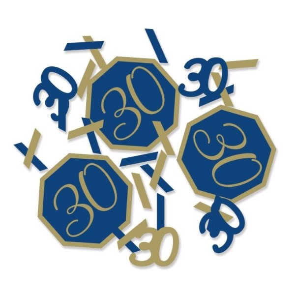 Konfetti 30 �r Marinbl� & Guld