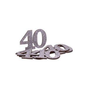 40 �r Bordsdekorationer - Silver - 6-pack