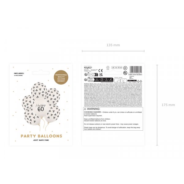 Ballonger - Pastellvit - 60 st