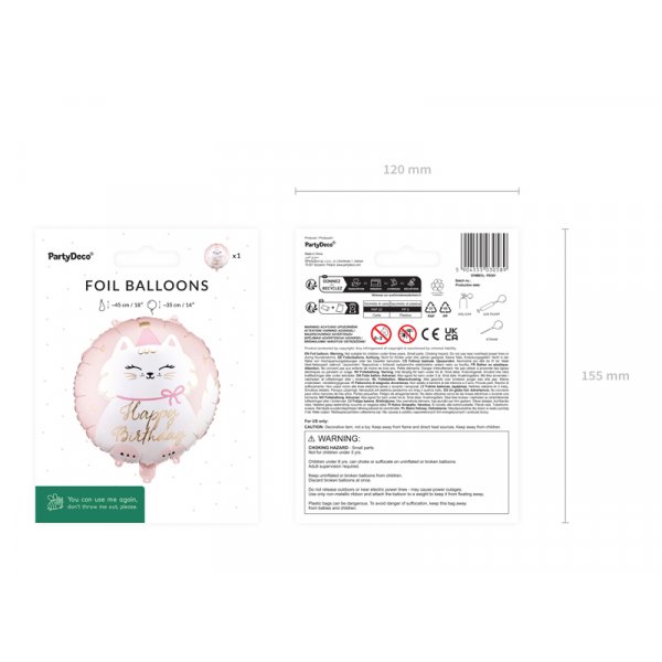 Folieballong kattskiva - Mix