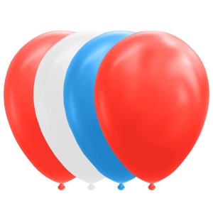 Ballonger - R�d/Vit/Bl� - 30 cm - 10-pack