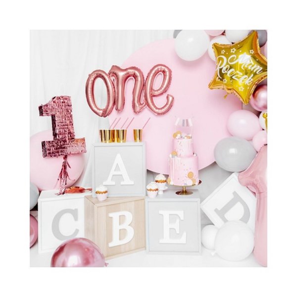 Folieballong \\\"One\\\" Ros�guld