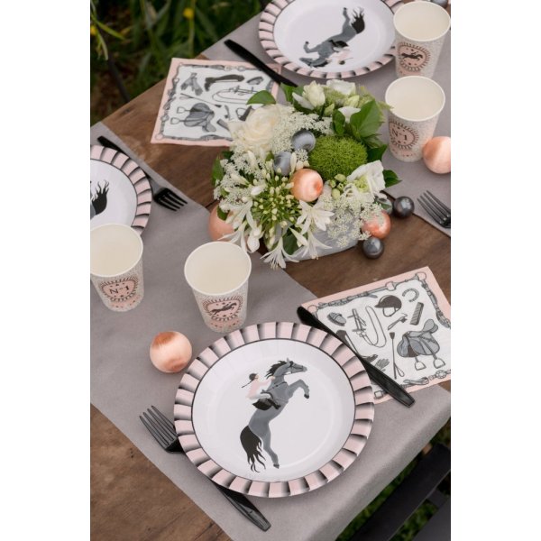 Papptallrikar - Hästkalas - Rosa/Svart - 10-pack Papptallrikar - Hästkalas - Rosa/Svart - 10-pack