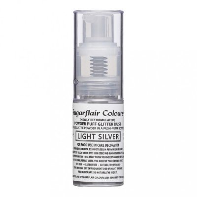 tbar glitterspray - Sugarflair - Light Silver - 10 g
