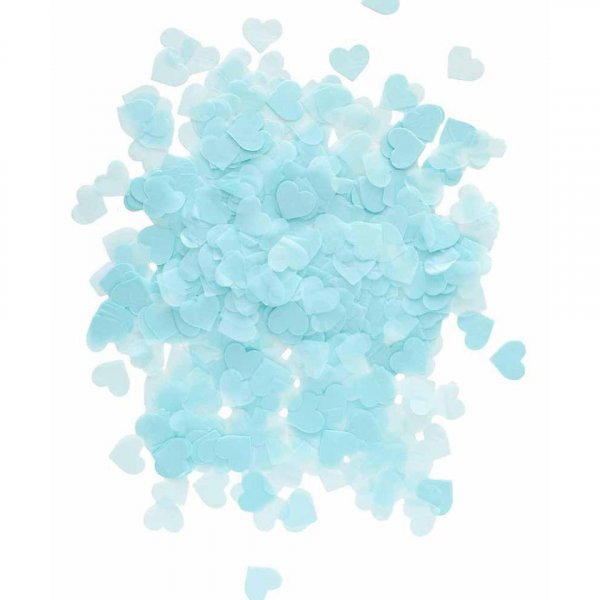 Papperskonfetti - Hj�rtan - Ljusbl� - 100 g