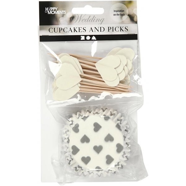 Muffinsformar med cakepicks - Ivory - 24 st