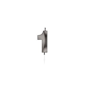 T�rtljus - Metallic Svart - Siffra 1 - 6 cm