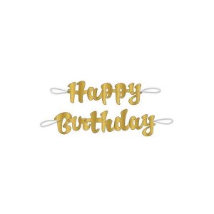 Banner Happy Birthday Guld