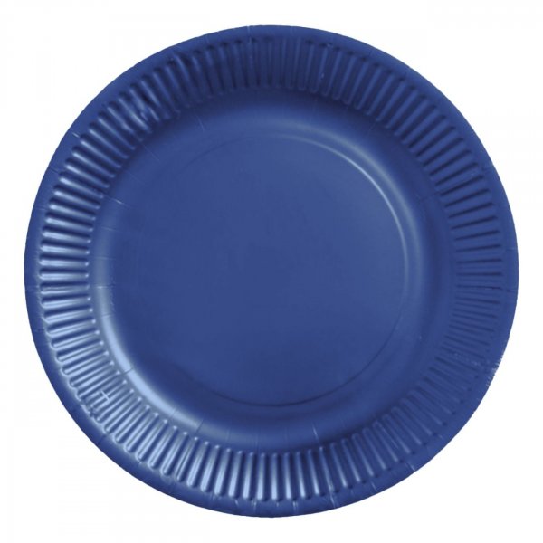 Papptallrikar - M�rkbl� 23 cm - 8-pack