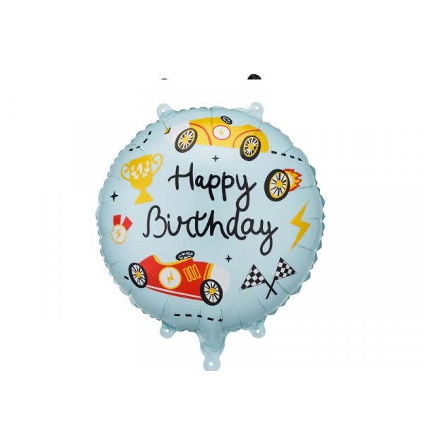 Folieballong - Happy Birthday - Racing - 35 cm