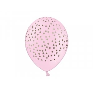 Ballonger - Dotty - Rosa/Guld - 6-pack