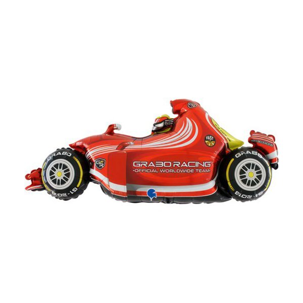 Folieballong - Racerbil - Röd - Shape - 107 cm Folieballong - Racerbil - Röd - Shape - 107 cm