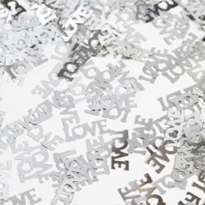 Bordskonfetti - "Love" - Silver - 14 gram Bordskonfetti - "Love" - Silver - 14 gram