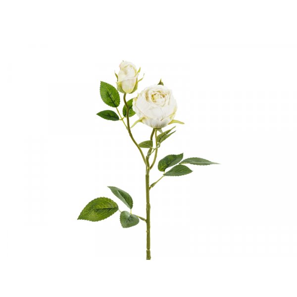 Konstgjord blomma ros - Ljuskr�m - 55 cm