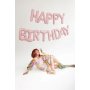 Ballonggirlang - Happy Birthday - Ljusrosa