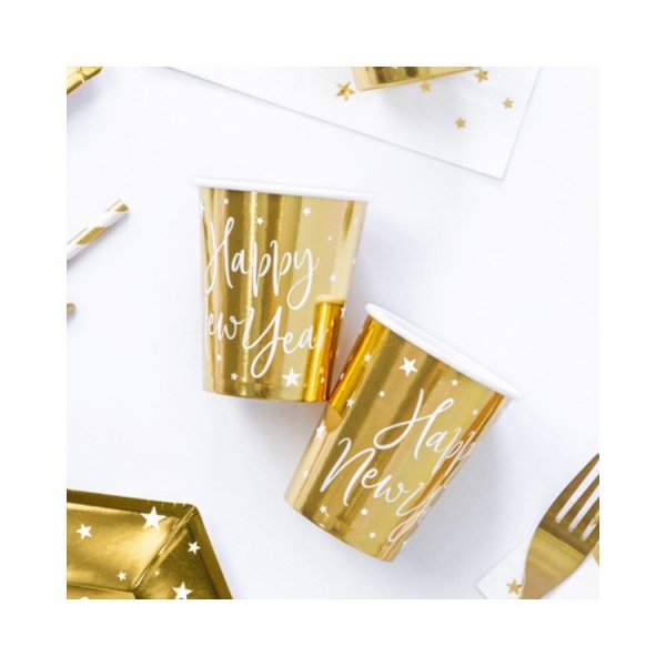 Pappersmuggar \\\"Happy New Year\\\" Guld