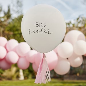 Jtteballong - Big Sister - Vit/Rosa