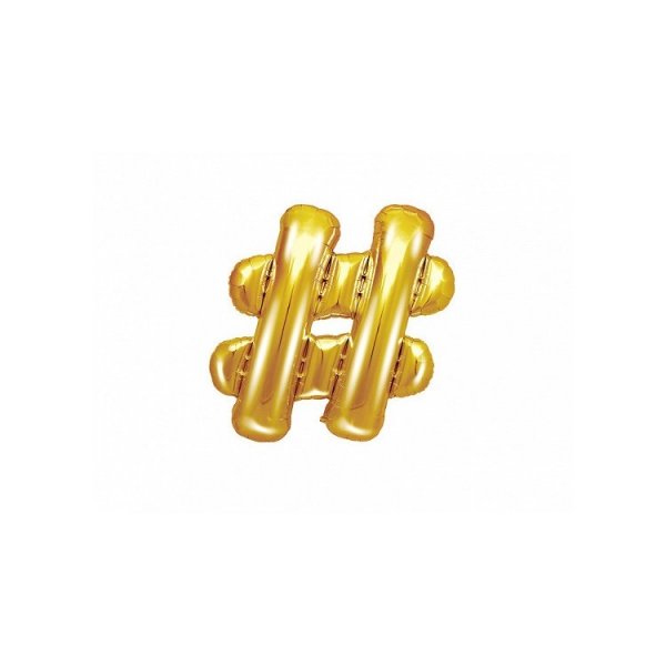 Folieballong Hashtag Guld