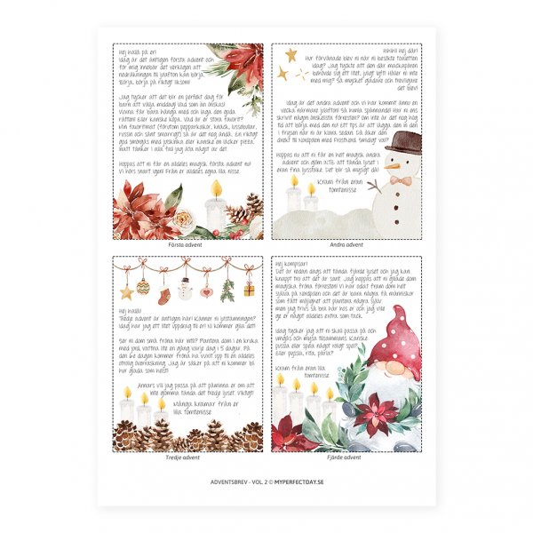 Färdiga nissebrev - Adventsbrev - Vol.2 Färdiga nissebrev - Adventsbrev - Vol.2
