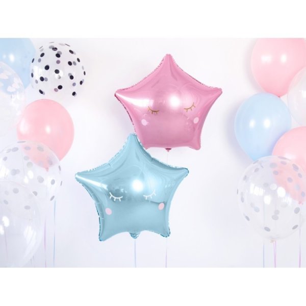 Folieballong Stj�rna Ljusbl�