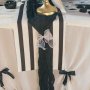 Bordsl�pare i tyg - Svart - 28 cm x 5 m
