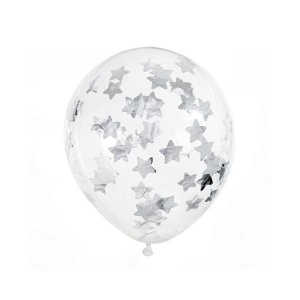 Konfettiballonger Silverstj�rnor