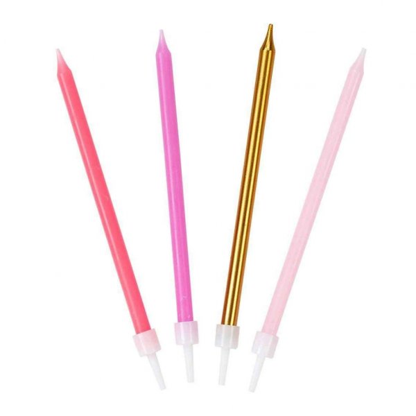 L�nga t�rtljus - Guld/Rosamix - 16-pack