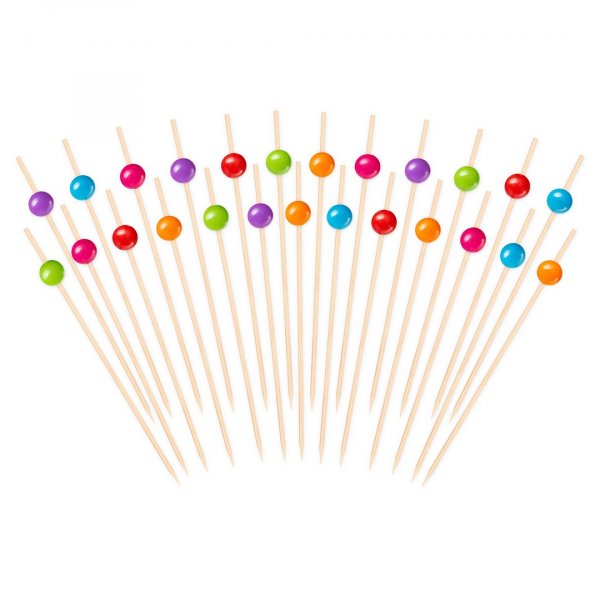 Snackspinnar/Drinkpinnar - Mixade f�rger - 12 cm - 25 st