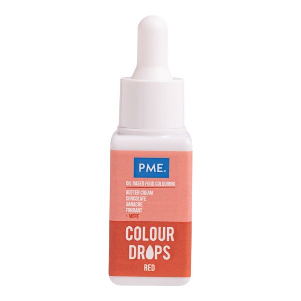PME Colour Drops - Oljebaserad livsmedelsf�rg - R�d- 20 ml