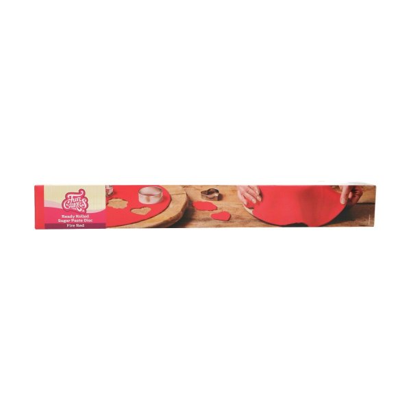 Utkavlad Sugarpaste - Ready Rolled - R�d - FunCakes - 36 cm
