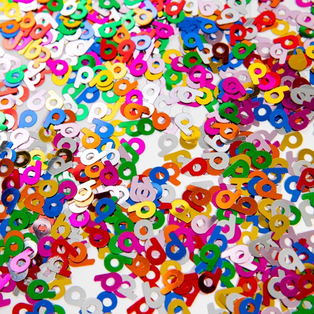 Bordskonfetti - Siffra 9 - Färgmix Metallic - 14g - Konfetti, Smådekorationer