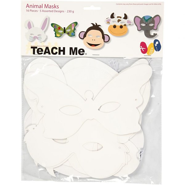 Kalasmasker - DIY - Animals - 16-pack Kalasmasker - DIY - Animals - 16-pack
