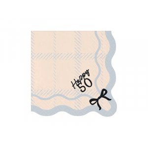 Servetter - Happy 50 - Svart/Vit - 12-pack
