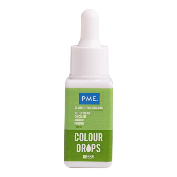PME Colour Drops - Oljebaserad livsmedelsf�rg - Gr�n - 20 ml