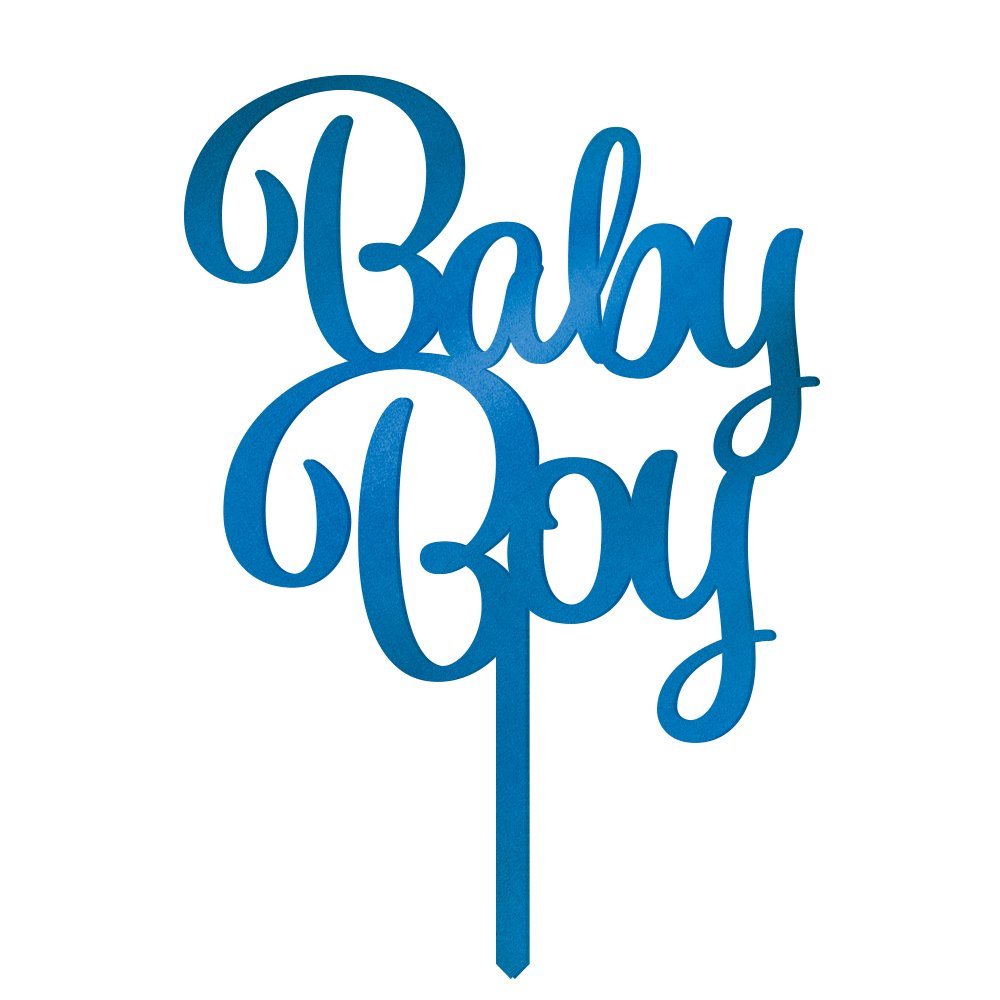 Cake Topper - Baby Boy - Symboler & Ord, Cake Toppers