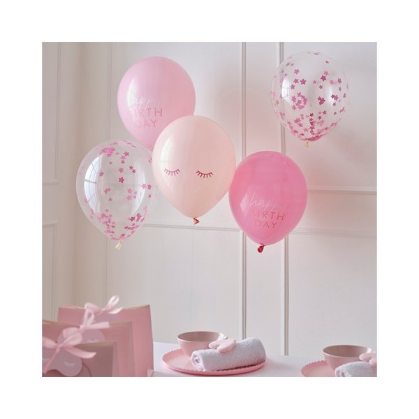 Ballongbukett Rosa