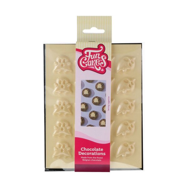 Chokladdekoration vita spöken Halloween - 20-pack Chokladdekoration vita spöken Halloween - 20-pack