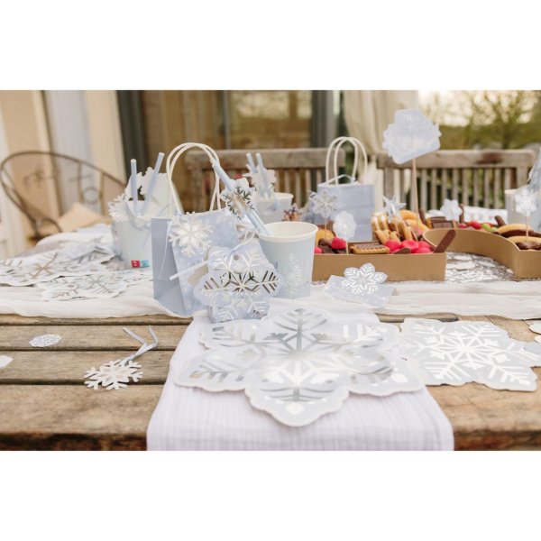 Servetter - Sn�flingor - Ljusbl� - 16-pack