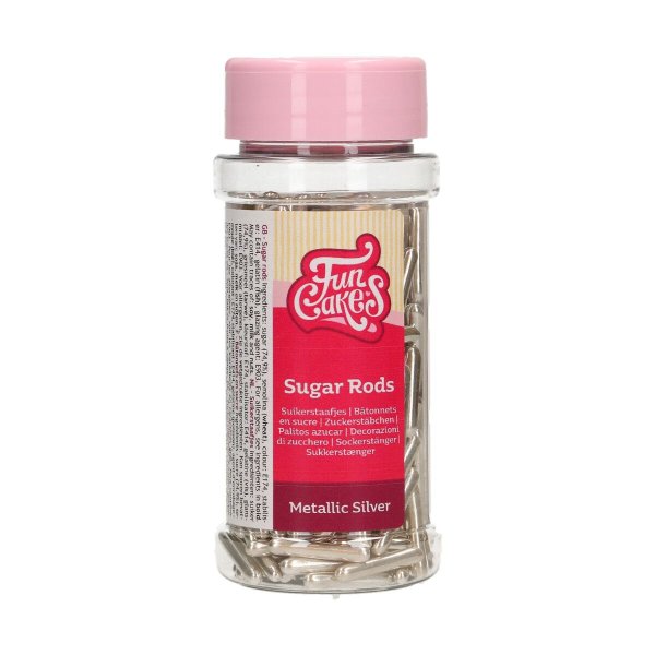 Str�sselstavar XL Metallic Silver 70 g - FunCakes