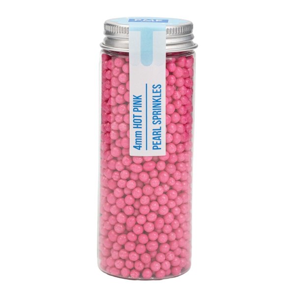 Sockerpärlor - Hot Pink - 4 mm - PME - 74 g Sockerpärlor - Hot Pink - 4 mm - PME - 74 g