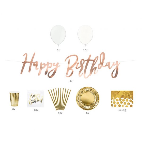 Dekorationsbox - Happy Birthday - Guld Dekorationsbox - Happy Birthday - Guld