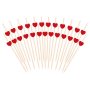 Snackspinnar/Drinkpinnar - R�da hj�rtan- 12 cm - 25 st