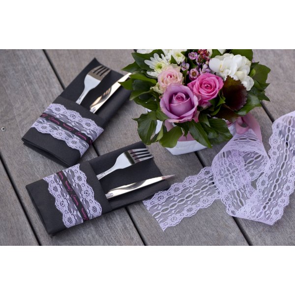 Spetsband - 50 mm - Rosa