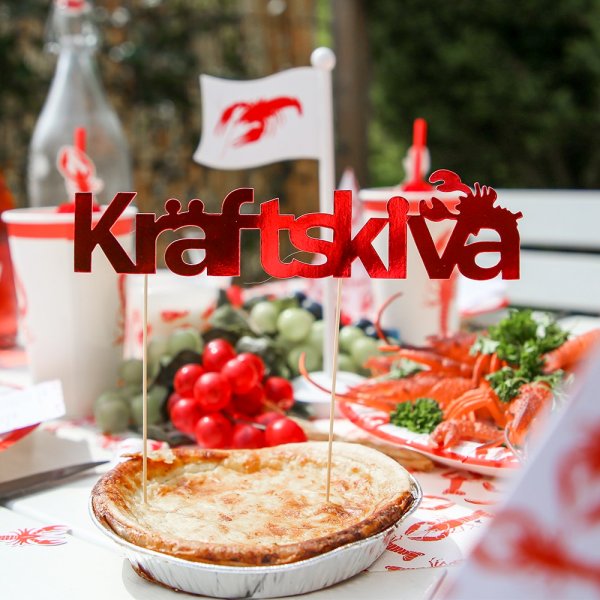 Cake Topper - Krftskiva - Rdmetallic