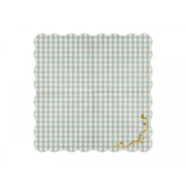Servetter rutiga med rosett - Mix