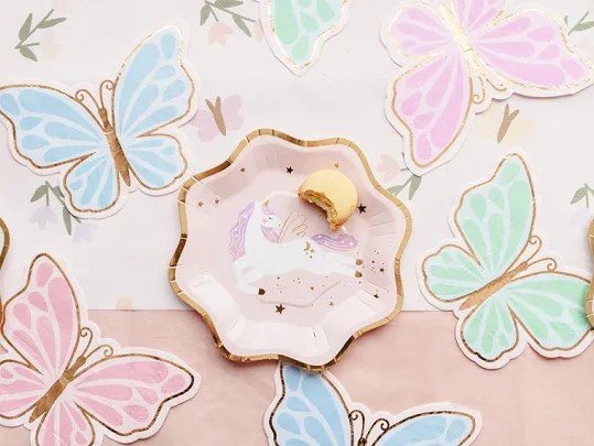 Servetter - Fj�ril - Pastell med guld - 12-pack