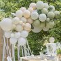 Ballongbge med streamers - Eucalyptus/Sage grn